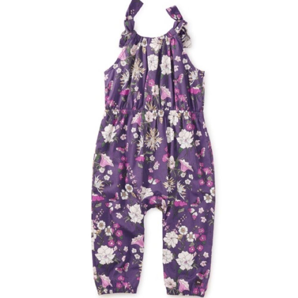 Tea Collection Romper sz 9-12 m Baby Romper Portuguese Floral Purple